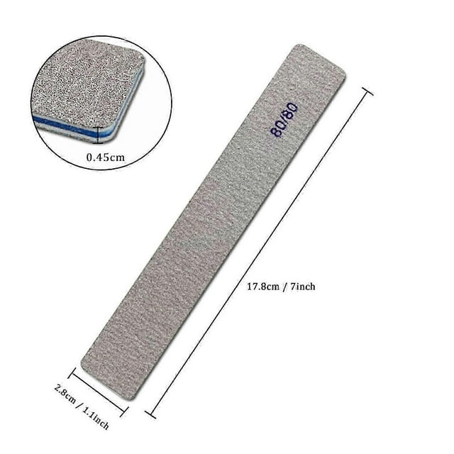 12PCS Nail Sandpaper 80/80 Large Washable Sandpaper Square Nail Sandpaper Nail Tools