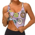 thumbnail image 3 of Picia Cute Donuts Sports Bra for Women,Padded Strappy Sports Bras Medium Support Yoga Bra with Removable Cups,Running Yoga Bra-X-Large, 3 of 9