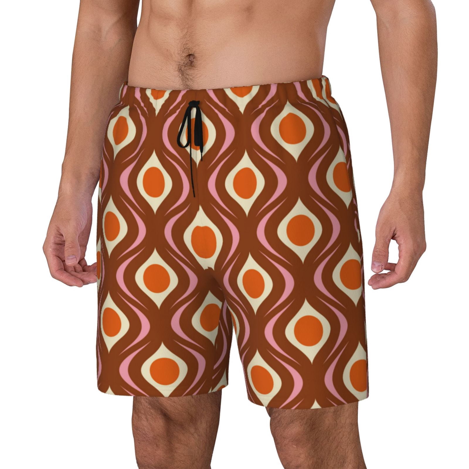 Xecao 70's Retro for Men's Swimming Trunks Swim Trunks Quick Dry Swim Shorts with Mesh Lining Funny Swimwear Bathing Suits
