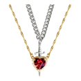 thumbnail image 2 of Couple Necklace Cubic Zirconia Heart Matching Necklace Romantic Through The Heart Couple Jewelry for Him Her Valentine's Day Gift, 2 of 8