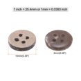thumbnail image 2 of Uxcell 200pcs Sewing Button 3/8"(10mm) 4 Holes Wooden Round Craft Replacement Buttons, Brown, 2 of 5