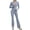 Light blue, variant on Women's 2 Piece Set Long Sleeve Jacket & Ankle Length Workout Flare Leggings Casual Matching Outfit Tracksuit Sweatsuit Athletic Gym Yoga Outfit L