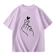 thumbnail image 5 of Toddler Girl Shirts Floral Print Drop Shoulder Girl Short Sleeve Shirts Top Kids Summer Oversized Casual Crewneck Summer Tee Tops Breathable Vacation Tops,A1-Light ,11 -12 Years, 5 of 6