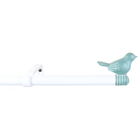 Urbanest 3 4 Bird Adjustable Curtain Rod 28 To 48 Teal With