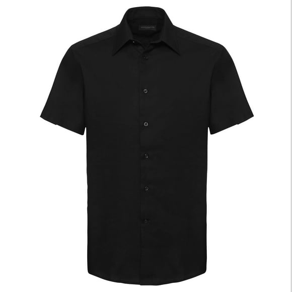 Russell Collection Mens Short Sleeve Easy Care Tailored Oxford Shirt