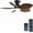 Brown, variant on Tropical Ceiling Fans with Light, 38-inch Flush Mount Palm Leaf Ceiling Fans for Bedrooms, Indoors and Outdoors, Remote Control/APP Control, 6-Speed, Dimmable, Reversible, White.