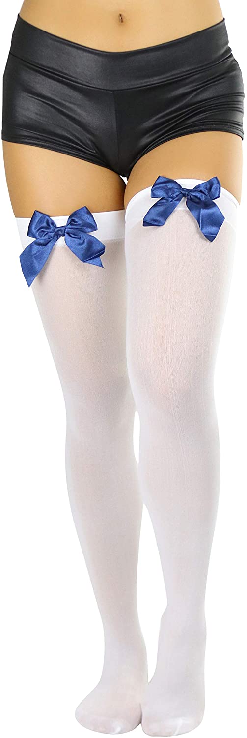 u2019s Beautiful Satin Bow Opaque Thigh 