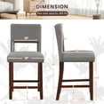 thumbnail image 3 of Gymax Counter Height Footrest Hollowed Back Bar Stools, Grey/Brown (Set of 4), 3 of 9