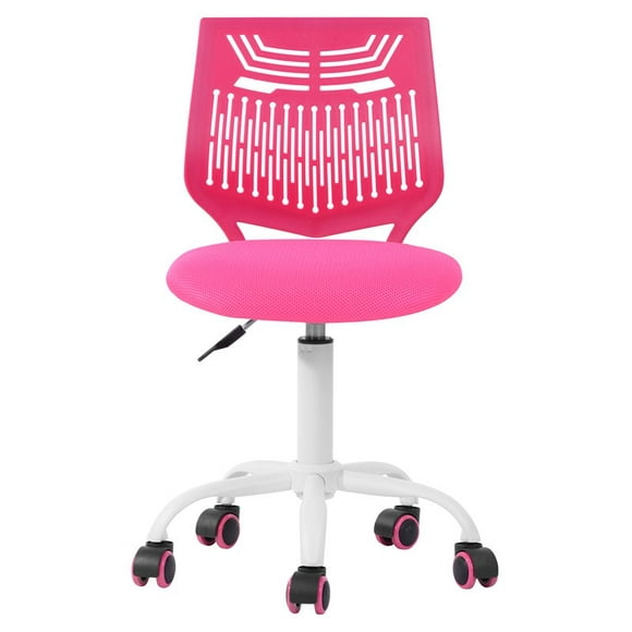 FurnitureR Modern Mesh and Polypropylene Task Chair in Dark Rose Pink