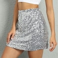 thumbnail image 4 of QHFBli Womens Sequin Skirts Sparkle Bodycon Mini Skirt Stretchy High Waist Pencil Skirt Night Out Party Clubwear Skirt, 4 of 5