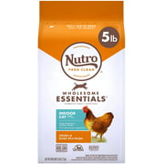 NUTRO WHOLESOME ESSENTIALS Natural Dry Cat Food, Indoor Cat Adult Chicken & Brown Rice Recipe Cat Kibble, 5 lb. Bag