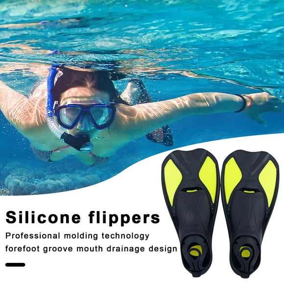 Meileang 1 Pair Plastic Diving Fins Swimming Training Fins Professional Snorkeling Flippers Short Blade Flippers Leg Strength Building Swimming Flippers for Unisex Adults