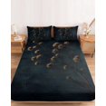 thumbnail image 2 of Twin XL Size Fitted Sheet Set - Dried Flowers 2 Piece Bedding Sets 16" Deep Pocket Fitted Sheet with 1 Pillowcases, Abstract Black Retro Flowers Plants Brushed Microfiber Hotel Luxury Bed Sheets, 2 of 9
