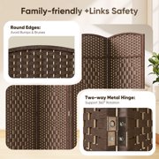 Jostyle Room Divider 6ft. Tall Extra Wide Privacy Screen, Folding Privacy Screens with Diamond Double-Weave Room dividers and Freestanding Room Dividers Privacy Screens(Mocha, 8-Panel)