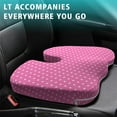 thumbnail image 4 of Premium Polka Pattern Memory Foam Seat Cushion Ergonomic Chair Pad for Office Chair, Car, Airplane & Bleachers Sciatica, Tailbone Hip & Back Pain Relief - Chair Cushion for Long Office Workers., 4 of 5