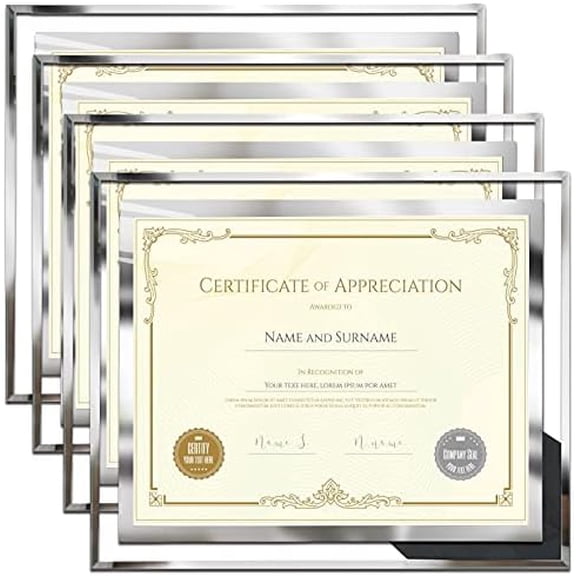 8.5 x 11 Certificate Document Frame Packs4 Diploma Glass Picture Frames for Tabletop$$Home Decor, Kitchen, & Other