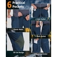 thumbnail image 3 of Mens Hiking Pants Lightweight Nylon Stretch Cargo Work Pants for Men Waterproof with Pockets, 3 of 7