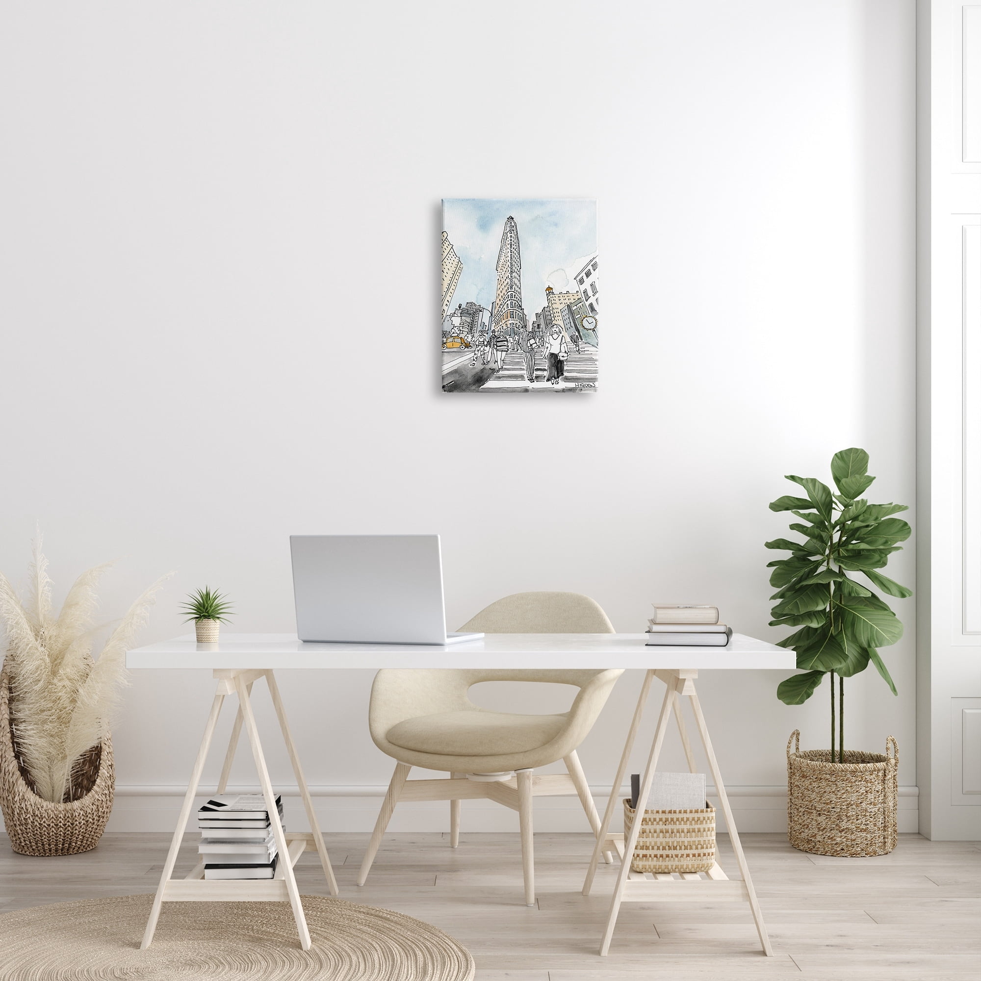 Stupell Industries Urban City Streets Crosswalk Town & City Painting Gallery Wrapped Canvas Print Wall Art