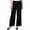 Black, variant on NY Collection Womens Petites Belted Mid-Rise Cropped Pants