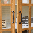 thumbnail image 6 of 71" H Display Storage Cabinet with Glass Doors & 4-Tier Shelf, Wooden Curio Cabinet Bookcase Bookshelf for Home Office Living Room Store, Brown+White, 6 of 9