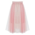 thumbnail image 2 of TTAO Kids Girls High Waist Bowknot Mesh Tutu Tulle Skirts Tiered A-line Wedding Princess Birthday Party Skirts Skorts Pink Beige 9-10, 2 of 7