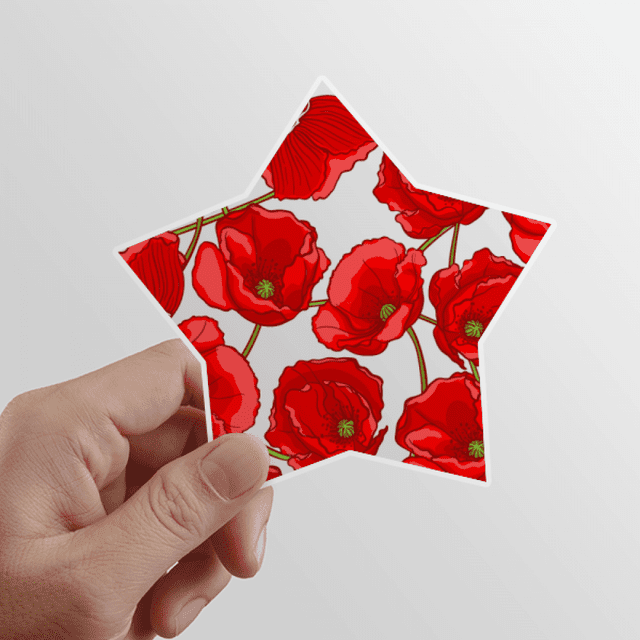 Autocollant Fleurs Rouges Maïs Étoile Autocollant Vinyle Étiquettes de Voiture Décoration Décalcomanie