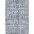 thumbnail image 4 of Bloom Rugs Washable Non-Slip 9' x 12' Rug - Blue / Ivory Striped Area Rug for Living Room, Bedroom, Dining Room, and Kitchen - Exact size: 9' x 12', 4 of 10