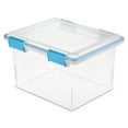 thumbnail image 4 of (2 pack) Sterilite Gasket Box, 32 Quart Clear Weather-Resistant Plastic File Storage Bin with Gasket Seal and Latch Lid, Blue, 4 Pack, 4 of 15