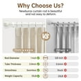 thumbnail image 3 of NewBuros Adjustable Wood Curtain Rod, 32 to 144 Inch, 1" Diameter Heavy-Duty Indoor Curtain Rod, Sturdy Rust-Proof with Wood Grain Leaf Pattern, White, 3 of 8