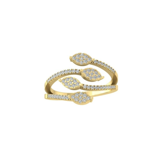 ARAIYA FINE JEWELRY 10K Yellow Gold Round Cluster Lab Grown Diamond Engagement Ring (1/3 cttw, VS Clarity, D-F Color) Size 7