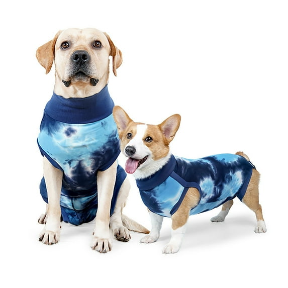 Litake Pet Dog Tie-dye Recovery Clothes Cuttable Abrasion-resistant Anti-licking For Small Medium-sized Dog