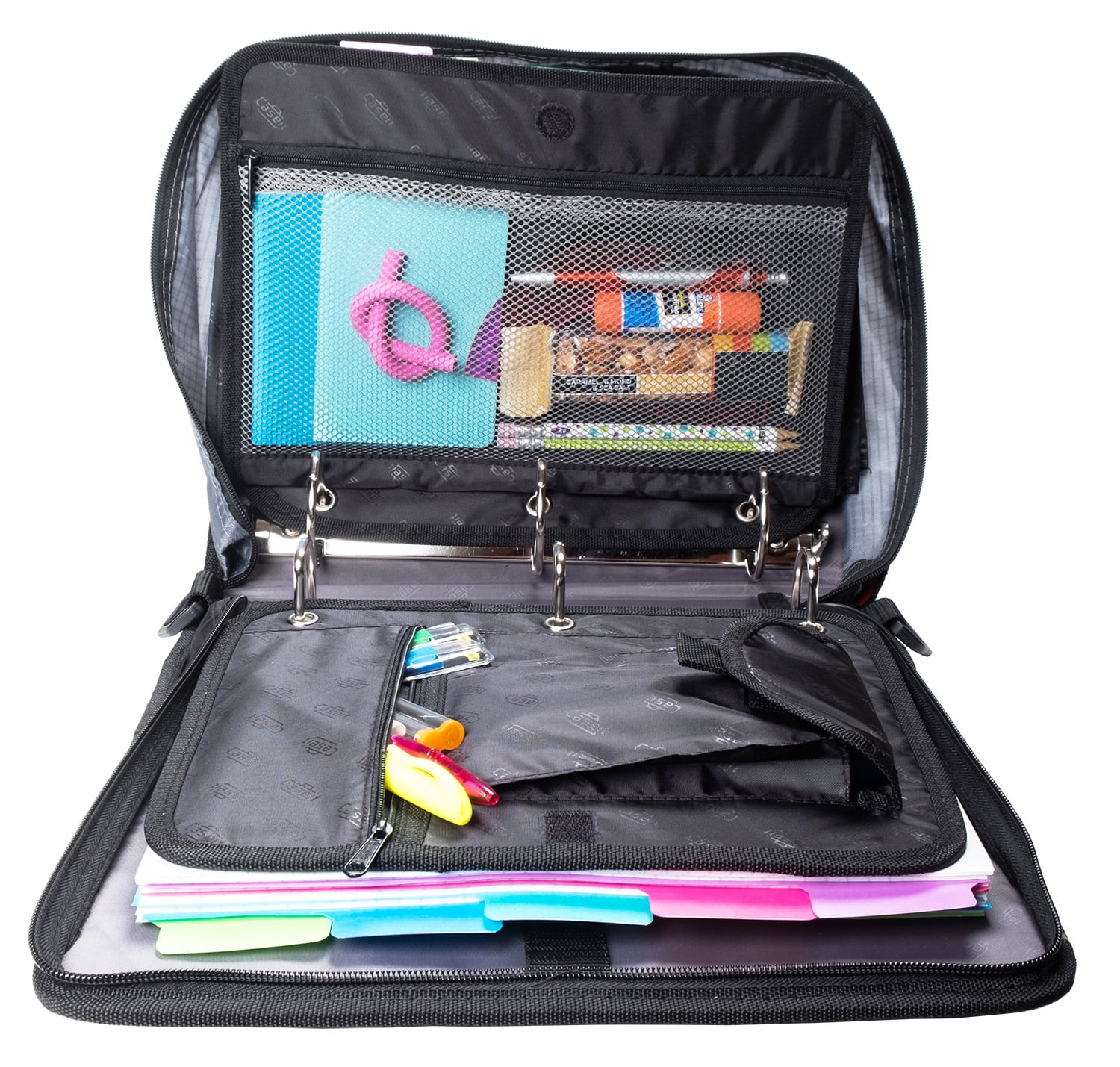 Case It The Dual 2 in 1 Dual Ring Binder 3 Capacity D-Rings w/strap, PINK