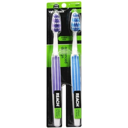 REACH Advanced Design Toothbrushes Soft Full Head Value Pack 2 Each (Pack of 6)