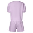 thumbnail image 5 of ibiyuan Travel Sets For Women 2 Piece Women's Fashion Striped Shorts Set Casual Summer Outfit with Elastic and Drawstring Waist Stylish Comfortable Two Piece, 5 of 6