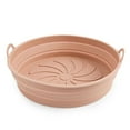 thumbnail image 2 of Deago 8.3" Foldable Air Fryer Silicone Liners Reusable Non-stick Air Fryer Silicone Pot Liner Round Food Safe Air Fryer Basket Accessories, Pink, 2 of 10