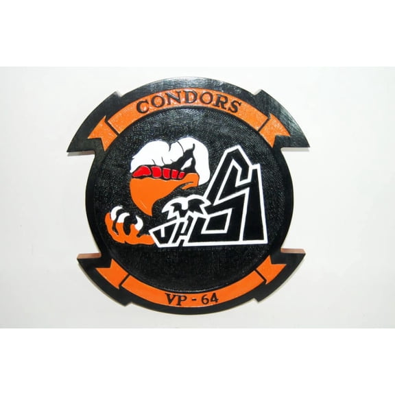 VP-64 Condors Plaque, 14, Mahogany, Navy