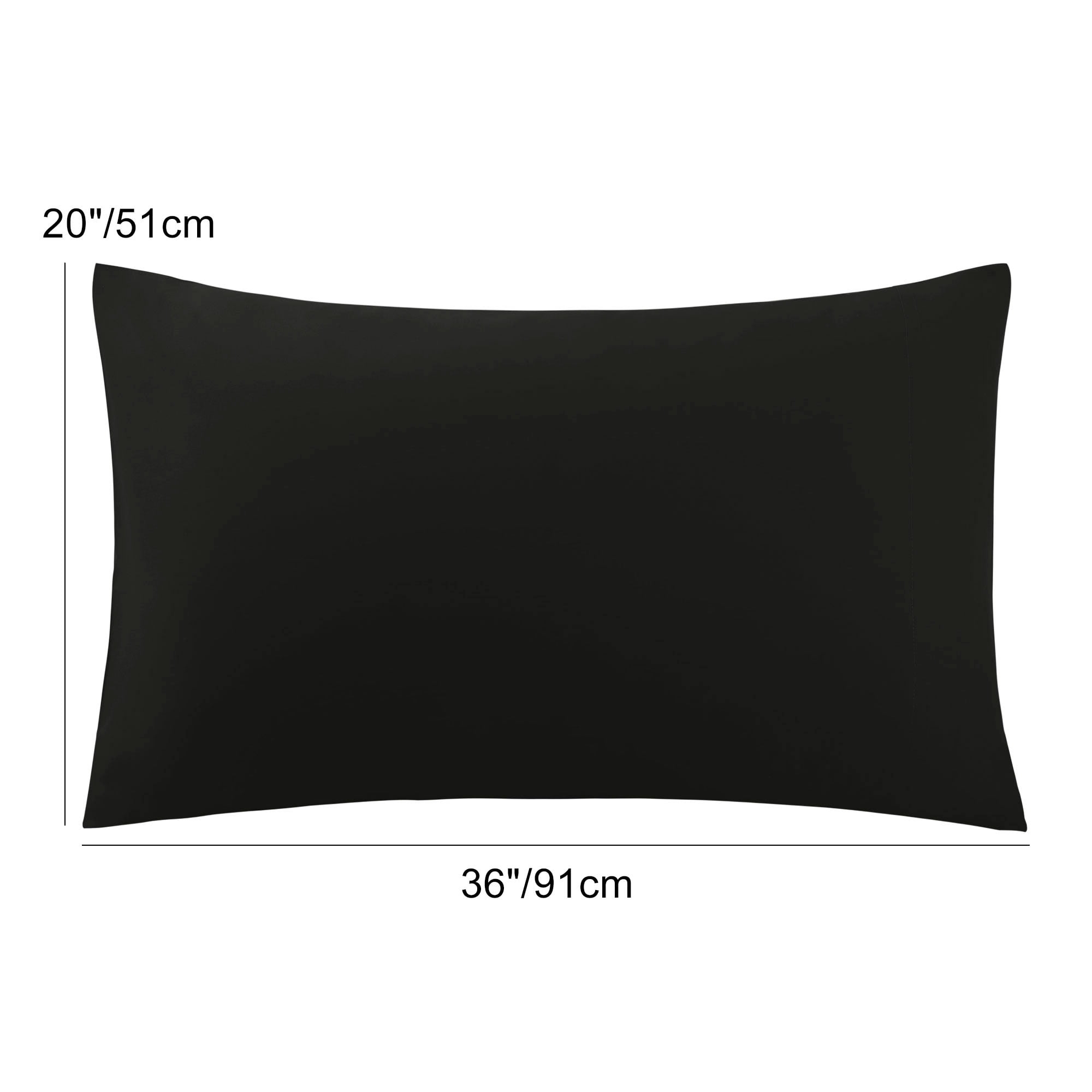 Unique Bargains 2 Pack 300TC Cotton Solid Pillowcases Black 20" x 36"