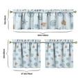 thumbnail image 6 of Kitchen Curtains 24 Inch Short - 3 Panel Set, Seashell Starfish Nautical Print, Rod Pocket Window Curtain for Tropical Beach Farmhouse, Sea Coral Cute Design, Easy Wash, 6 of 6