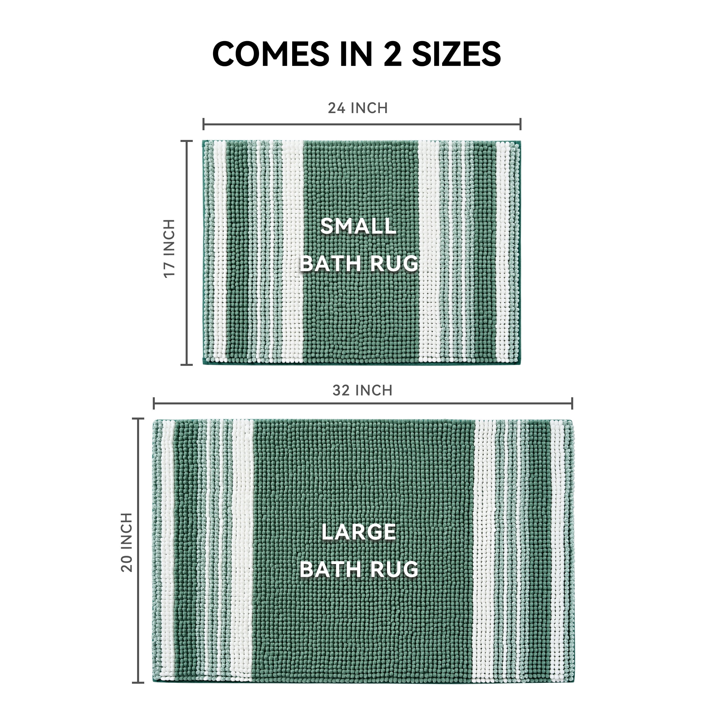 Mainstays Performance Foam Noodle Bath Rugs, 20"x32" Green