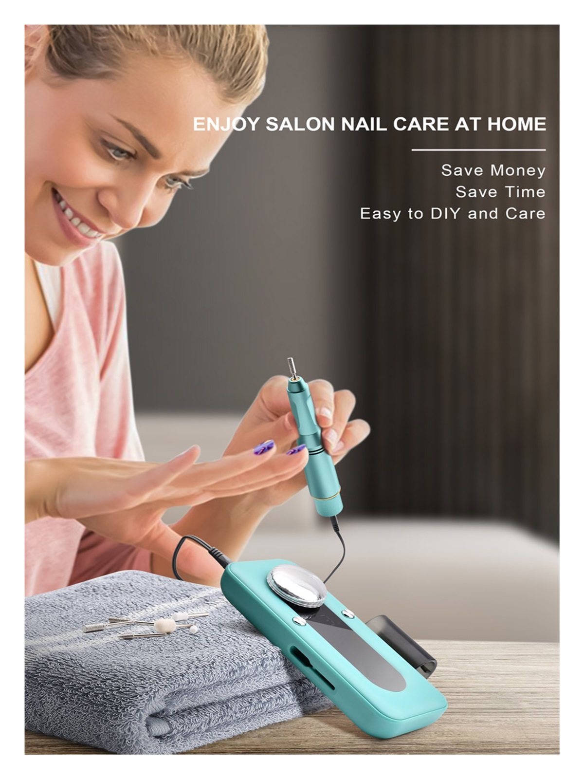Electric Nail Drill Machine, 45000RPM Professional Efile Nail Drill Kit, Electric Nail File For Acrylic Nails Gel Nails ,Low Noise