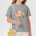 thumbnail image 4 of Juslio Girls Cute Shirts Comfortable Breathable Crew Neck, Casual Short Sleeved Tops T Shirts Sizes 2-18, 4 of 9
