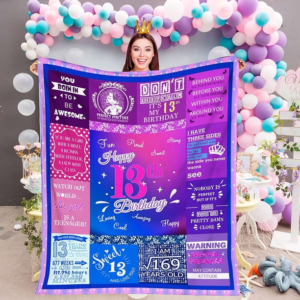LHSHID 15 Year Old Girl Gifts for Birthday Blanket 15th Birthday Gifts for Teen Girls Blankets for Daughter Niece Quinceanera Gifts Blanket 15th Birthday Decorations for Girls 30x40in