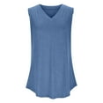 thumbnail image 7 of Women's Summer Tank Top V-Neck Sleeveless Tees Solid Basic Tunic Tee Loose Fitted Camisole Dressy Flowy Tee Shirts Fltter Hem Vest Vacation Going Out Outfits Costume, 7 of 7