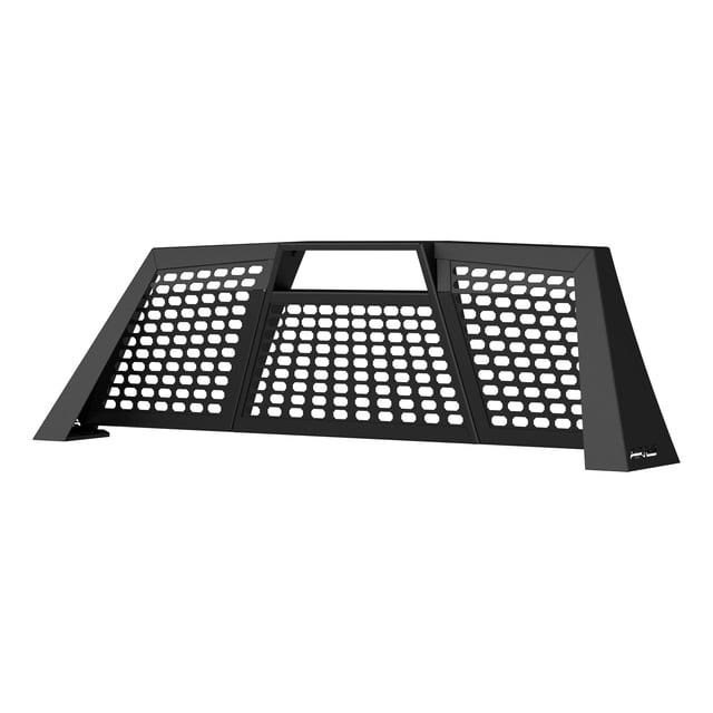 Aries 1110109 Headache Rack Switchback (TM) Octagonal Grid Mesh; Powder Coated; Carbide Black; Aluminum; With Mounting Kit; Topside Track For Mounting Accessories
