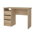 thumbnail image 3 of Tvilum Wes Writing Desk with 3 Storage Drawers and Open Shelf for Adults, Jackson Hickory, 3 of 14