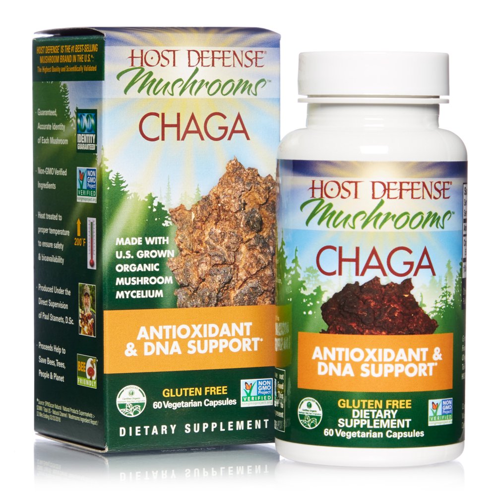 Host Defense, Chaga Capsules, Antioxidant and DNA Support, Daily