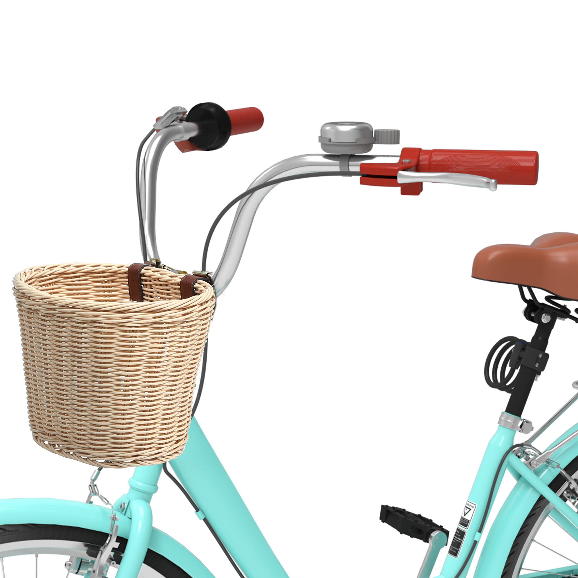 Uforic 24" Beach Cruiser Bike for Women, 7-Speed Adjustable Seat Bike Bicycle for Adult City Commuter, Mint Green