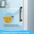 thumbnail image 4 of Garvee 56-60" W x 75" H Sliding Shower Door, Frameless Glass Shower Door with 5/16" (8mm) Clear Tempered Glass, Explosion-Proof Film, Pull Handle, Stainless Steel Hardware, Matte Black, 4 of 7
