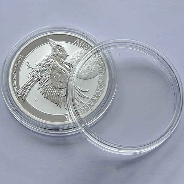 Generic Boîte de Rangement Transparente pour Pièces de Monnaie, 100 Pièces, Capsules Rondes, Conteneurs Protecteurs pour Fournitures de Collection de de Monnaie