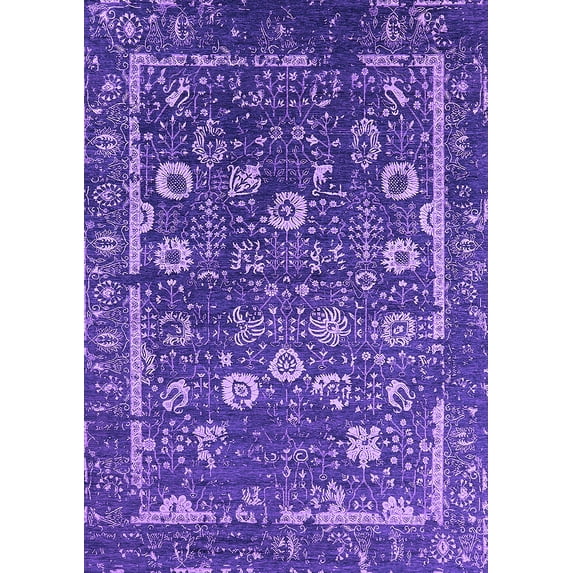 Ahgly Company Indoor Rectangle Oriental Purple Industrial Area Rugs, 4' x 6'